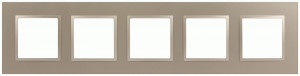 ЭРА Elegance Classic рамка пластик СУ 5 мест. шампань 14-5015-04  60594