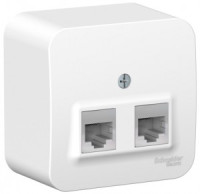 Systeme Electric BLANCA роз. тел./комп. ОУ 1 мест. бел.(пл.осн. RJ11+RJ45 изол.пл.) BLNIA045111(12!)