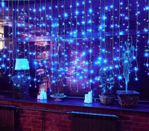 Гирлянда-занавес св/д мерцание, 3х2м, 264 LED, провод прозрачный, ULD-C3020-264/TTK BLUE IP44 Uniel