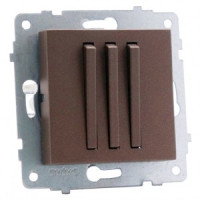 OVIVO мех. выкл. СУ 3 кл. 10А (узкая клавиша) мокка (ко всем рамкам) 610-000219-254