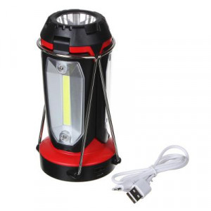 ЕРМАК Фонарь светильник, 1 LED, 3 COB, 800мАч, USB, 15х8.5х8.5см, 6 режимов, пластик