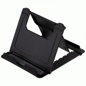 Подставка д/телефона складная Рыжий кот 7,1*8,2*1см, регул.угла накл,толщ.до 12мм, ПП, черный 109484