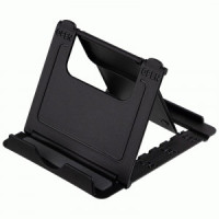 Подставка д/телефона складная Рыжий кот 7,1*8,2*1см, регул.угла накл,толщ.до 12мм, ПП, черный 109484