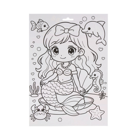 ХОББИХИТ Аппликация жемчужными стразами, пластик, картон, 22х33см, 3-6 дизайнов