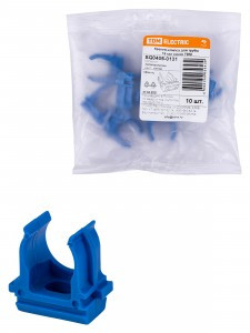 TDM Крепеж-клипса для трубы ПНД d16 мм синяя (10шт, в уп. цена за шт.) SQ0405-0131