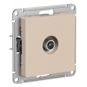 Systeme Electric AtlasDesign мех. роз. TV СУ 1 мест. песочный (оконечная, RG6, 1dB) ATN001291 (5!)