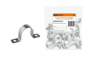 TDM скоба метал. оцинк. сталь 2-х лапковая d 12-13мм для крепл. кабеля, труб (100шт/уп., ц