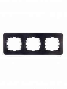 Lezard KARINA LIFE рамка 3 мест. (горизонт.) б/вст чёрн. бархат (ABS) 708-4200-148