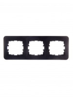 Lezard KARINA LIFE рамка 3 мест. (горизонт.) б/вст чёрн. бархат (ABS) 708-4200-148