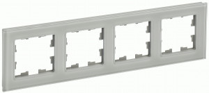 IEK BRITE Рамка СУ 4 мест. РУ-4-2-БрД стекло дым. BR-M42-G-K30