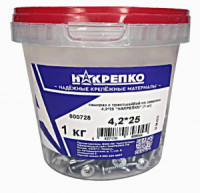 Саморез с прессшайбой со сверлом 4,2*25 (ведро 1кг, цена за ведро) НАКРЕПКО 600728