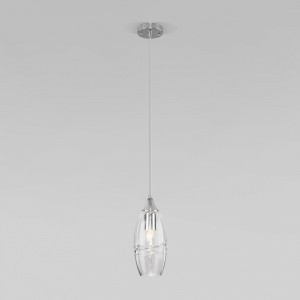 Eurosvet св-к подвесной  Е27 1x40 Вт 120х120х1400 металл прозрачный/хром Lotus 50222/1 a058968