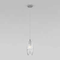 Eurosvet св-к подвесной  Е27 1x40 Вт 120х120х1400 металл прозрачный/хром Lotus 50222/1 a058968