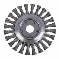 ЕРМАК Щетка дисковая для УШМ, плетеные пучки стальной проволоки 0,5мм, 150х22мм