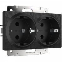 Werkel мех. роз. СУ 2 мест. 16А земля (черный) Hammer W1272008