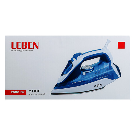 LEBEN Утюг с отпаривателем 2600 Вт, подошва - нерж. сталь