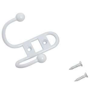 Крючок-вешалка мебельн 2-рожк СТАНДАРТ 208B WW мат.белый Инд. уп. на подвесе(480,60)