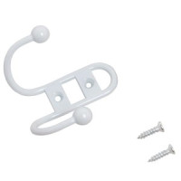 Крючок-вешалка мебельн 2-рожк СТАНДАРТ 208B WW мат.белый Инд. уп. на подвесе(480,60)