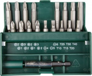 Набор KRAFTOOL "EXPERT" Биты с магнитным адаптером в бит-боксе, 18 предметов