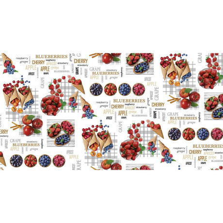 Клеенка н/о 135*20  ПЕРФЕКТ 598/0 Ягоды, фрукты Тверь