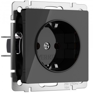 Werkel мех.роз. СУ 1 мест. 16A земля, шторки (черный акрил) W1171148 a064042