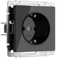 Werkel мех.роз. СУ 1 мест. 16A земля, шторки (черный акрил) W1171148 a064042