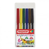 Фломастеры ПИФАГОР &quot;Веселая такса&quot;, 6 цветов, вентилируемый колпачок, 151396