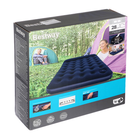 BESTWAY Матрас надувной EASY INFLATE с подголовником, встр.ножн.насос, 191x137x22см, до 300кг, 67225