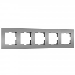 Werkel рамка СУ 5 мест. Slab (серебро софт, поликарб.) W0052965 a067789