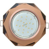 Ecola GX53 H4 5312 св-к Стекло 8-угольник черная медь-янтарь 38x133 FA538AECH (10!)