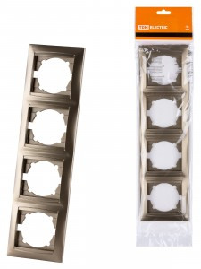 TDM Лама рамка 4 мест. вертикальная бронза SQ1815-0735