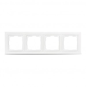 Smartbuy Нептун Рамка 4-местная пластик белая  (SBE-05w-Plastic-FR-4)