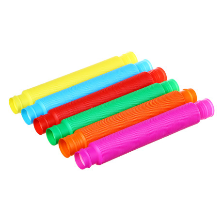 ИГРОЛЕНД Игрушка развивающая "Трубочки-гармошки", PP, PE, 14х30см, 6 цветов