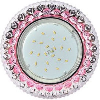 Ecola GX53 H4 LD7009 св-к Круг &quot;Кристалл&quot; подсветка 4K Розовый/Хром 40x125 FP53CCEFB (10!)