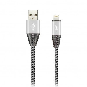 Дата-кабель USB(A)шт. - 8pin шт.(iphone) Smartbuy HEDGEHOG серый 2А,1м (iK-512HH gray)/100