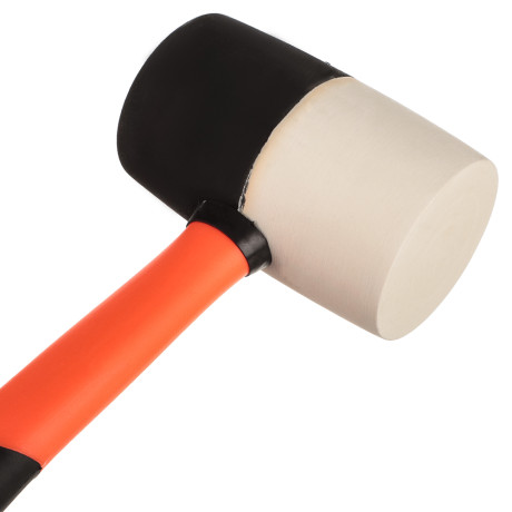 ЕРМАК Киянка резиновая, 680 г, черно-белая резина, фибергласовая рукоятка