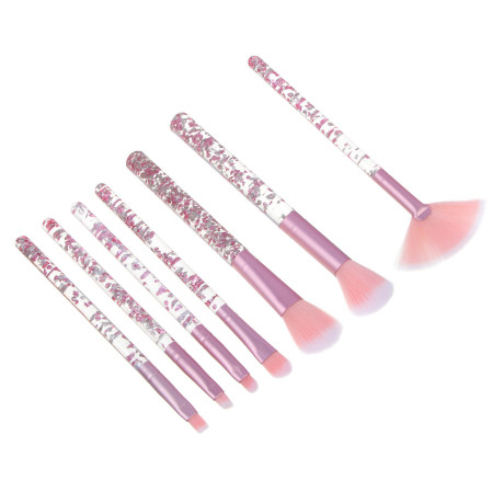 ЮНИLOOK Кисти для визажа 7 шт в ПВХ чехле, пластик, металл, иск.ворс, 14-15,5 см, 2 цвета, ВЗ24-60