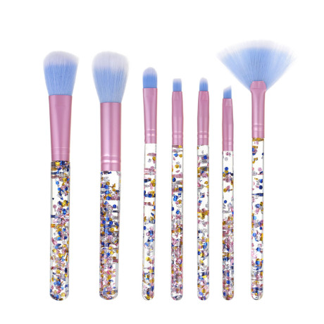 ЮНИLOOK Кисти для визажа 7 шт в ПВХ чехле, пластик, металл, иск.ворс, 14-15,5 см, 2 цвета, ВЗ24-60