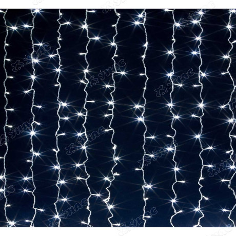 Гирлянда штора LED LС/3-7 192 лампочек, прозрачный провод 2*2,5 м белый