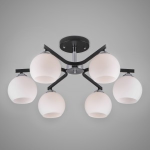 EUROSVET Люстра 6x40W E27 630х240 металл белый/венге/хром Blasco 30145/6