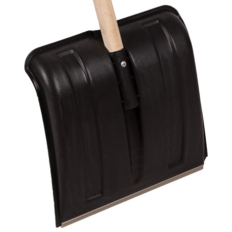 Лопата для уборки снега пластиковая, 350 х 350 х 1550 мм, деревянный черенок, Сибртех