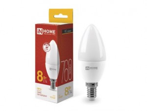 ASD/InHome лампа св/д VC свеча C37 E14  8W(760lm) 3000К 2K 107x37 (без пульсации) 0426