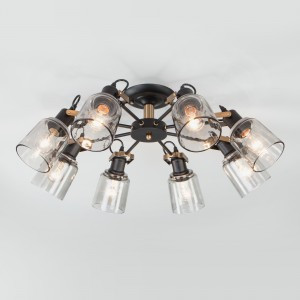 EUROSVET Люстра 8x60W 660х210 металл античная бронза/черный/тонированный Astor 70111/8