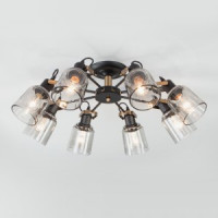 EUROSVET Люстра 8x60W 660х210 металл античная бронза/черный/тонированный Astor 70111/8