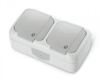 VIKO by Panasonic PALMIYE  гориз. блок роз. (земля)+роз. (земля)  ОУ бел.  16А IP54 90555488