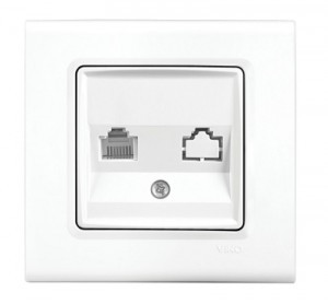 VIKO by Panasonic Linnera S роз. СУ комп. 2 мест. бел. (1 джек+пусто) 91400032-RU (Турция)