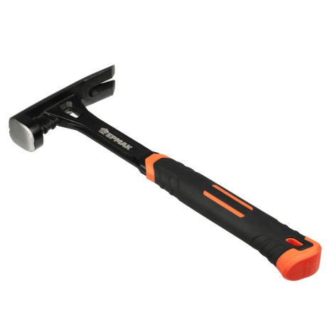 ЕРМАК Молоток-гвоздодер цельнокованый, боек с магнитом, двухкомп.обрезин. рук-ка 450г, 320мм