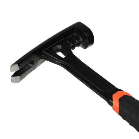 ЕРМАК Молоток-гвоздодер цельнокованый, боек с магнитом, двухкомп.обрезин. рук-ка 450г, 320мм