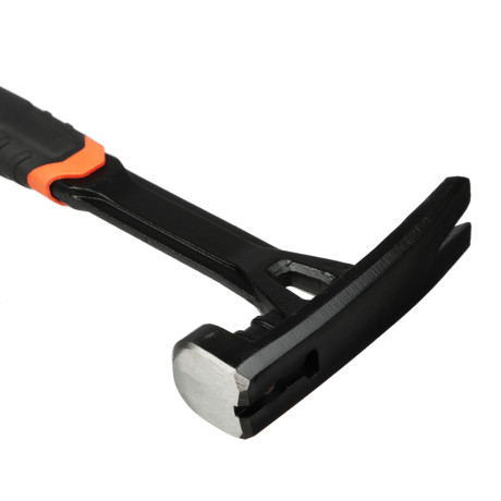 ЕРМАК Молоток-гвоздодер цельнокованый, боек с магнитом, двухкомп.обрезин. рук-ка 450г, 320мм