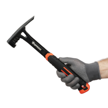 ЕРМАК Молоток-гвоздодер цельнокованый, боек с магнитом, двухкомп.обрезин. рук-ка 450г, 320мм